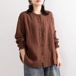 Women Spring Cotton Hemp Shirts