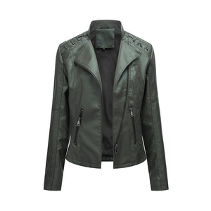 Women's Slim Thin Leather Short Jacket