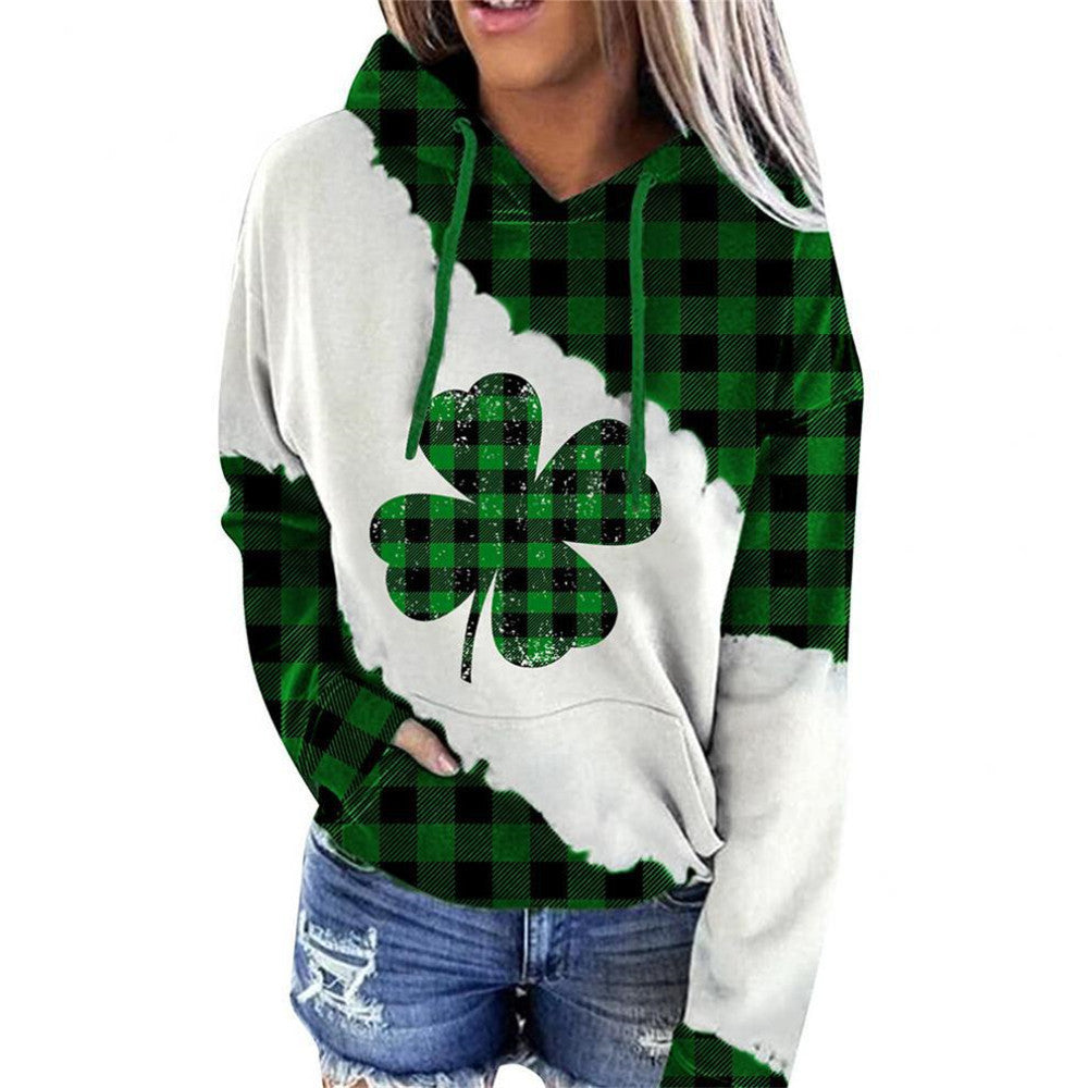 Women Lucky Grass Print Sweatshirts