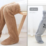 Over Knee High Fuzzy Long Socks Winter Warm Cold Leg Knee Joint Cold-proof Stockings Home Floor Sleeping Socks