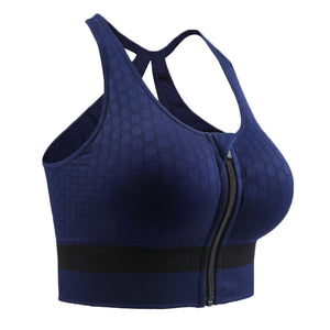 Women Zipper Sports Bra