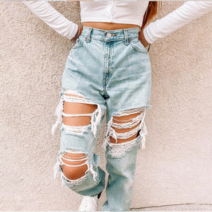 Ripped Fashionable Casual Denim Pant