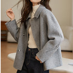 Pineapple Pattern Woolen Coat