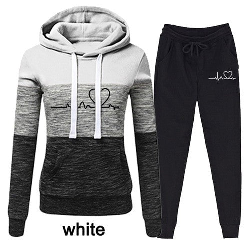 Women hooded casual tracksuit