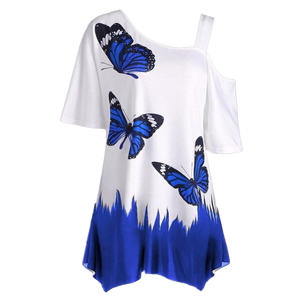 Butterfly Printed Blouse Casual Shirts