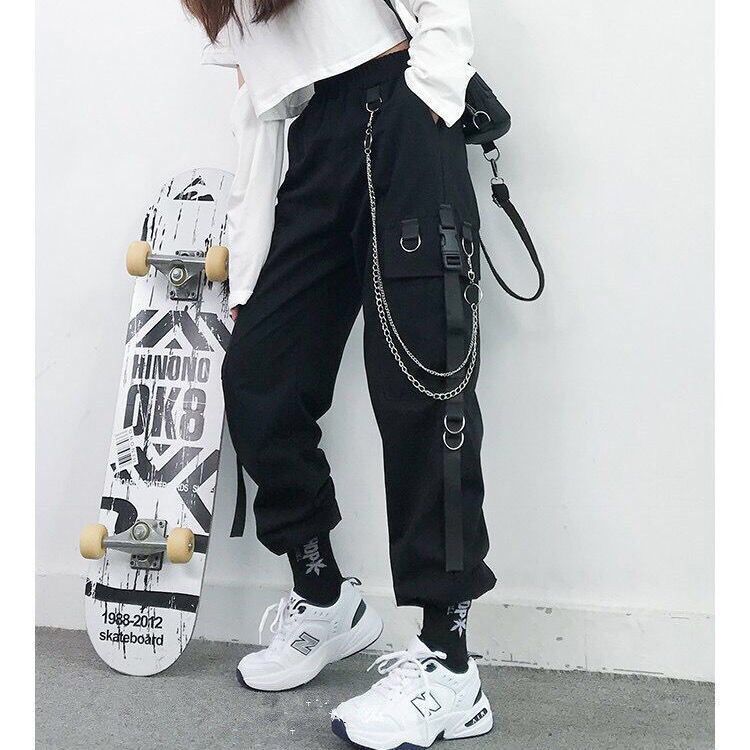 Women Punk Pockets Cargo Pant