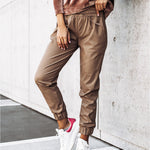 Tethered Waist Slim Leather Legging