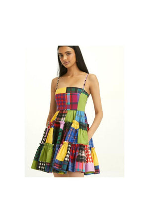 Women Plaid Printed Slip Dress