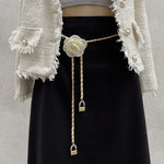 Women Camellia Woven Waist Chain