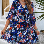 Summer Floral Print Short Sleeves Dress