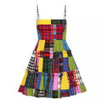 Women Plaid Printed Slip Dress