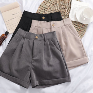 All-match Roll-up Wide-leg Casual Shorts