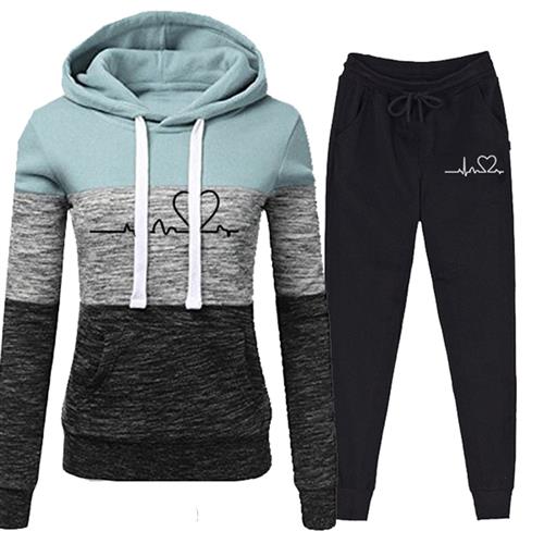 Women hooded casual tracksuit