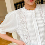 Women's French White Embroidered Shirt