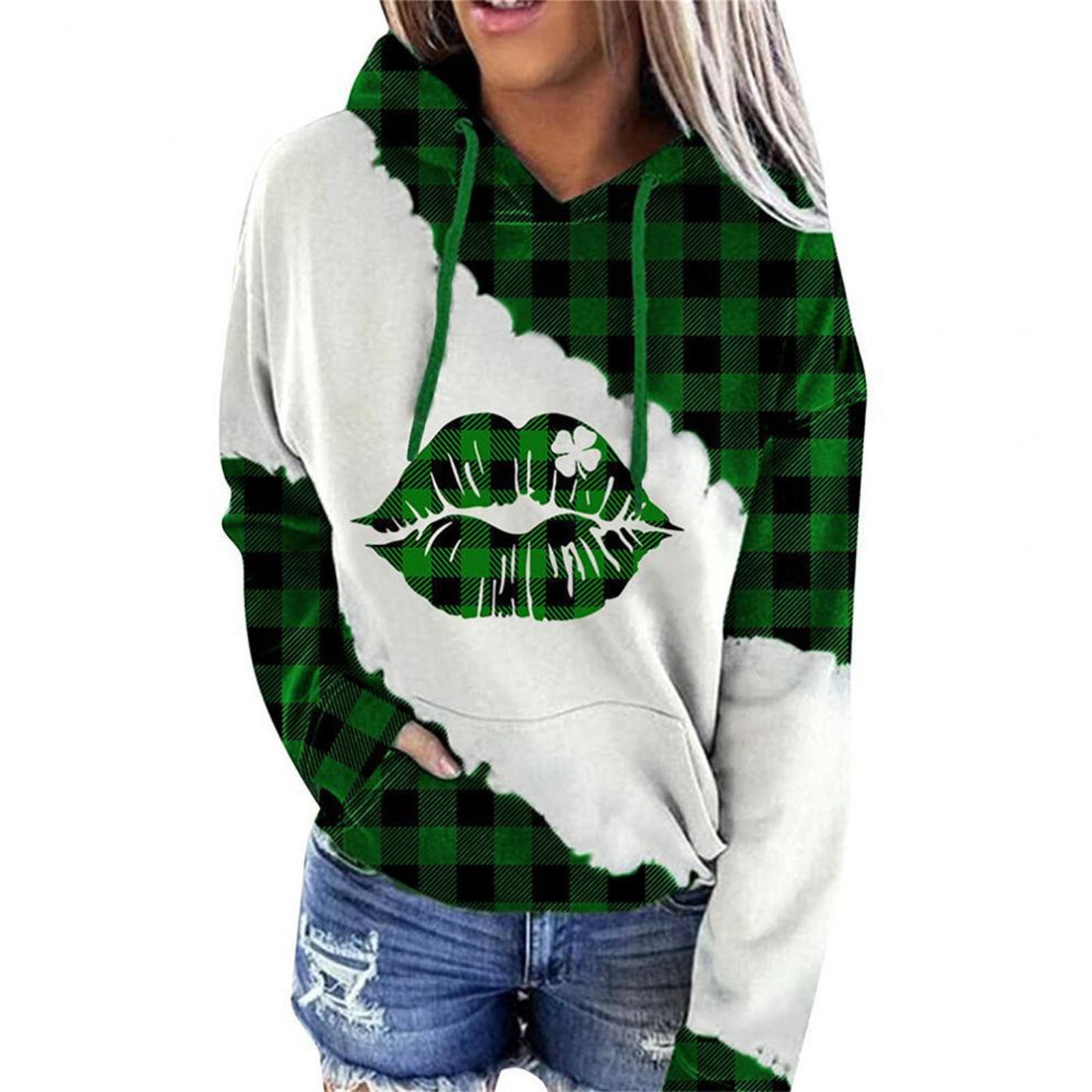 Women Lucky Grass Print Sweatshirts