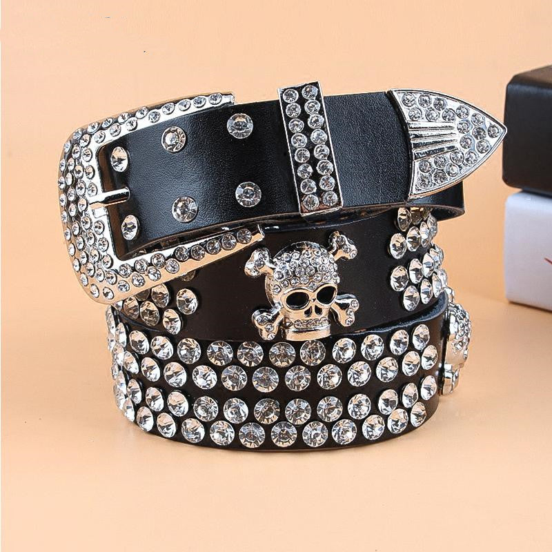 Women Diamond Genuine Leather Belt