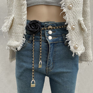 Women Camellia Woven Waist Chain