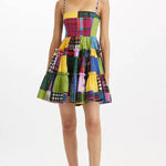 Women Plaid Printed Slip Dress