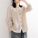 Women Spring Cotton Hemp Shirts