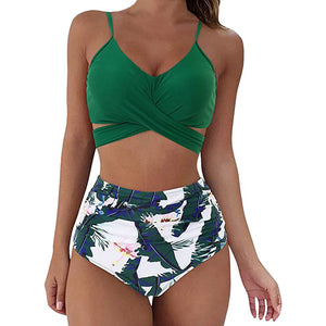 Women Sexy Soild Print Bikini Set