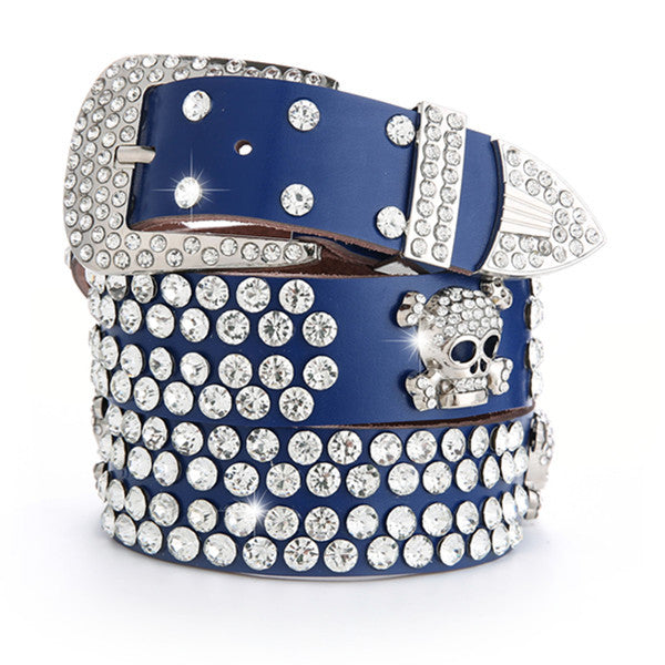 Women Diamond Genuine Leather Belt