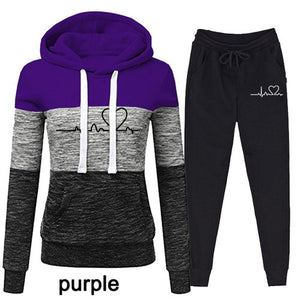 Women hooded casual tracksuit