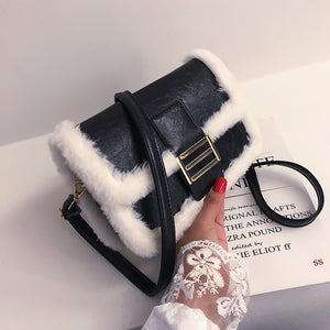 Women Winter Lamb Hair Texture Small Bag