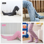 Over Knee High Fuzzy Long Socks Winter Warm Cold Leg Knee Joint Cold-proof Stockings Home Floor Sleeping Socks