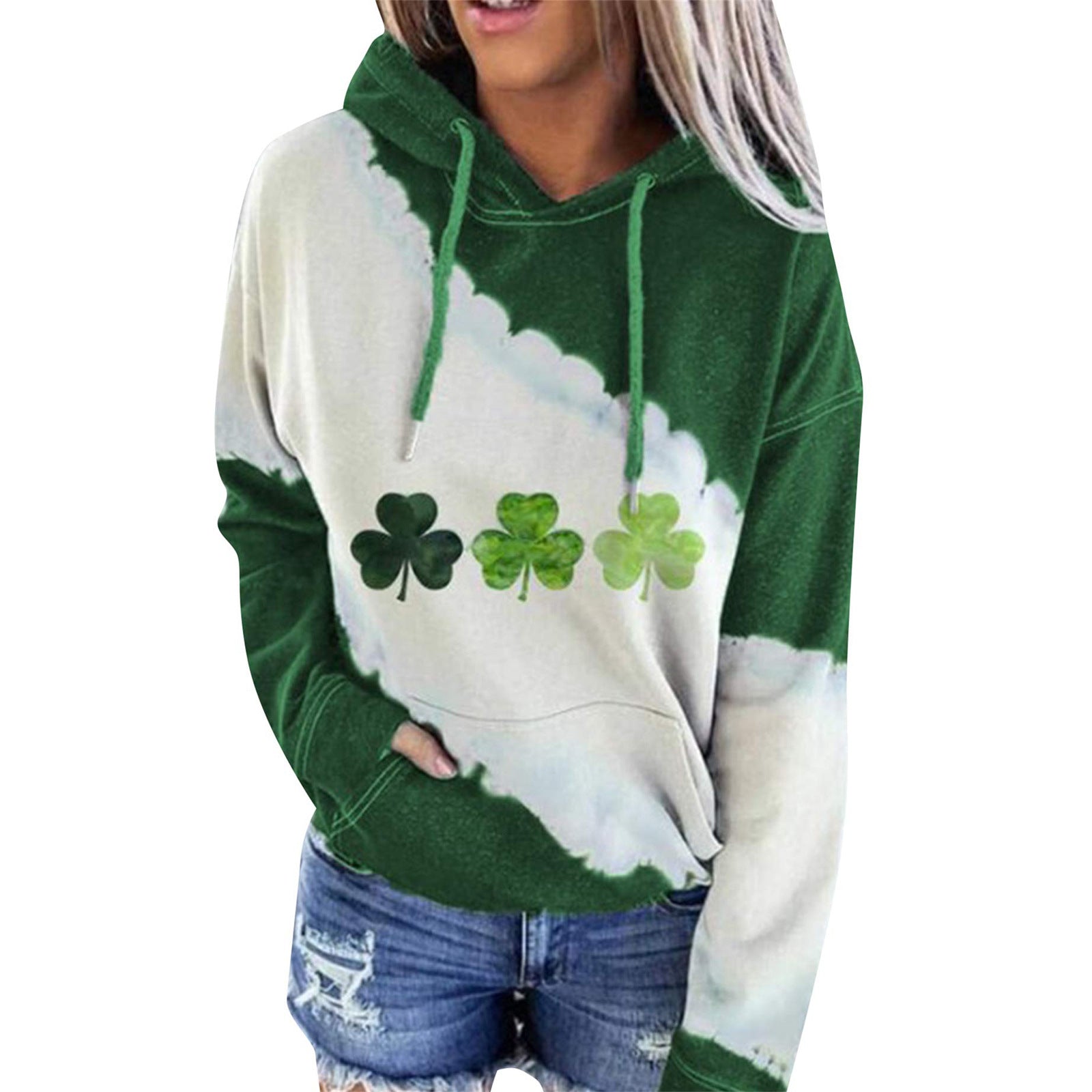 Women Lucky Grass Print Sweatshirts