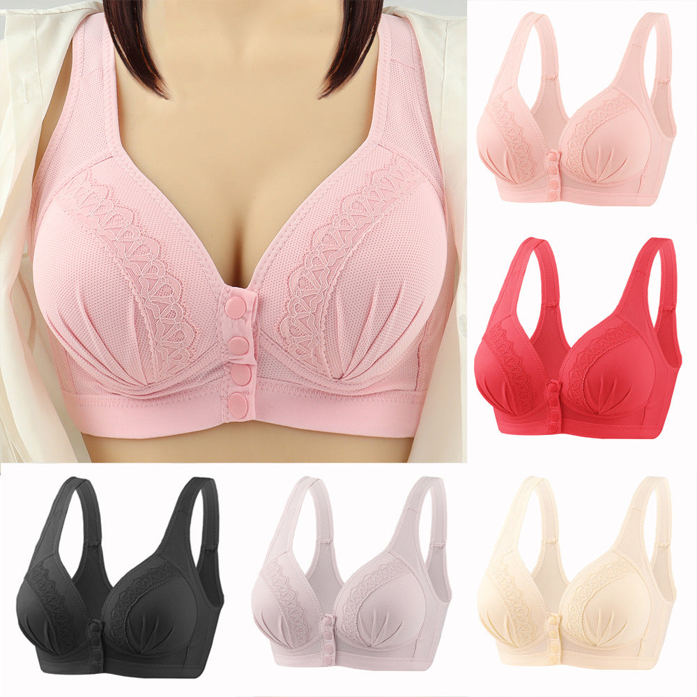 Women Front Closure Button Bra