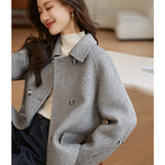 Pineapple Pattern Woolen Coat